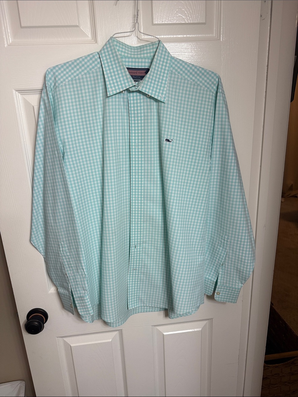 Vineyard Vines Men’s Mint Gingham Dress Shirt